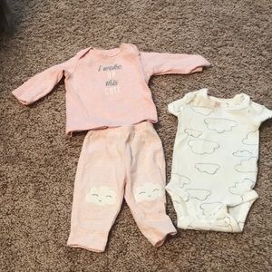 Carter’s newborn cloud matching set outfit 3 piece